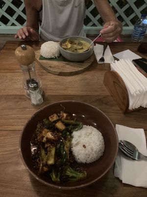 Curry and tofu peanut sauce  at The Banyan Tree in 