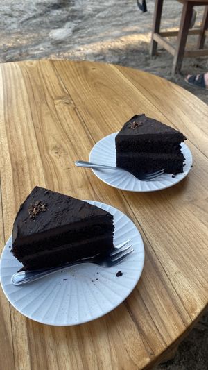 Amazing rich vegan chocolate cake! (45 IDR)  at The Banyan Tree in 