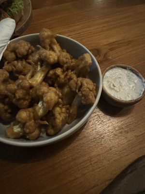 Cauliflower buffalo wings with vegan ranchh  at The Banyan Tree in 