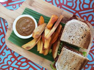Jackfruit sandwich at The Banyan Tree in 