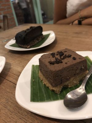 No bake chocolate cake and dark chocolate cheesecake  at The Banyan Tree in 
