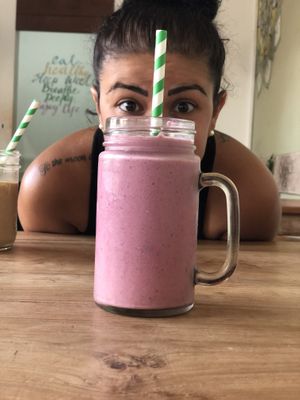 Non dairy Berry smoothie at The Banyan Tree in 