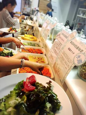 salad buffet at Isrk in Tokyo