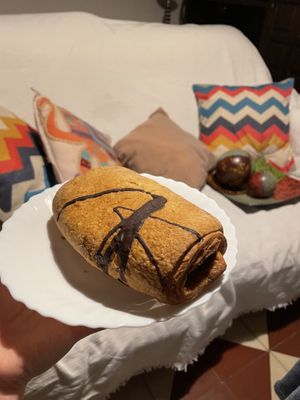 Chocolate napolitana  at Confitería Maiquez in Murcia