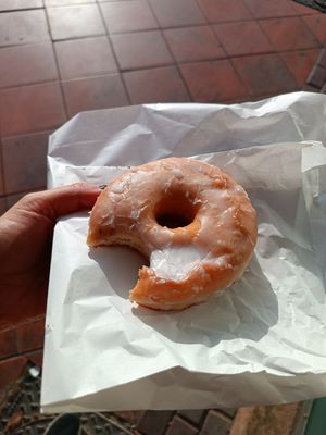 Sugar glazed doughnut at Confitería Maiquez in Murcia
