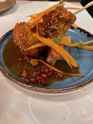 Chick n Wings Made from cauliflower marinated with Barbecue   at Windmill Restaurant in Paphos