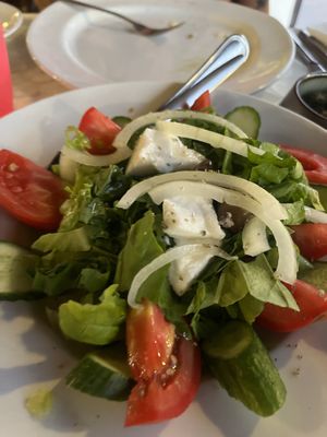 Village salad with vegan feta   at Windmill Restaurant in Paphos