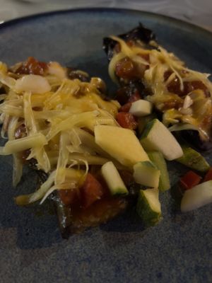 Vegan cheese stuffed aubergine   at Windmill Restaurant in Paphos