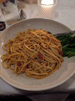 Spaghetti which I added vegan cheese to after at Windmill Restaurant in Paphos