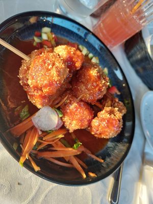 "Chicken" wings (cauliflower) with Homemade bbq sauce at Windmill Restaurant in Paphos