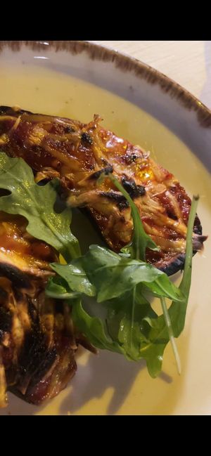 Eggplant with vegan cheesee  at Windmill Restaurant in Paphos