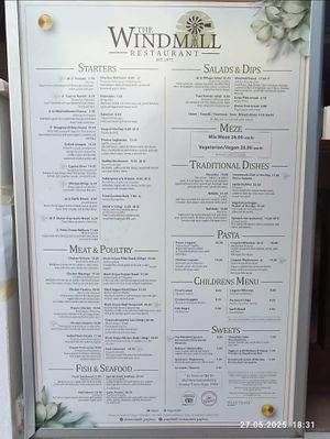 2 leaves is vegan. 
Sweets options are not written, but they have several suggestions at Windmill Restaurant in Paphos