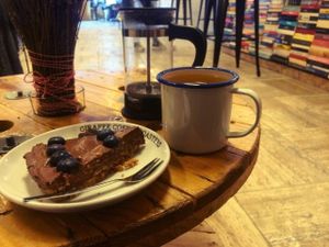 Vegan peanut butter & chocolate cake. To die for! at KAFETHEA in Maastricht