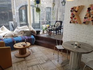 front side at window at KAFETHEA in Maastricht