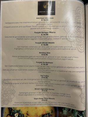 Menu  at The Indian Kitchen  in Amstelveen