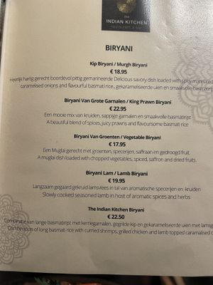 Menu  at The Indian Kitchen  in Amstelveen