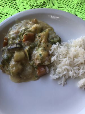 Comes with rice and you put it on a place to eat   at Pimenta Verde in Jericoacoara