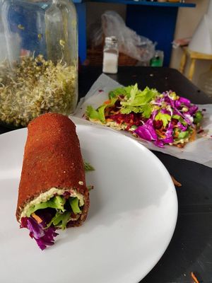 raw wrap at Manjares Veganos in Buenos Aires