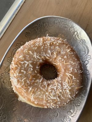 Coconut and vanilla vegan donut at Bury Me Standing  in Hobart