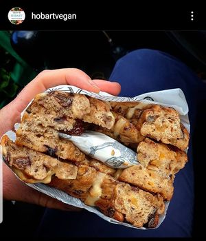 Sticky hot cross bagels for Easter at Bury Me Standing  in Hobart