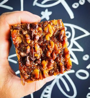 Walnut cloves and cinnamon slice (vegan, may contain traces of gluten) at Bury Me Standing  in Hobart
