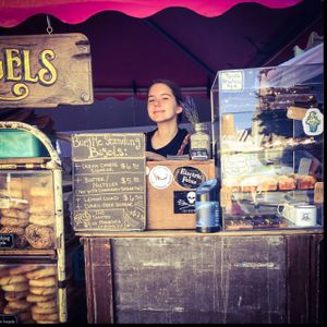 Bagels available at Salamanca Markets on Saturdays too! at Bury Me Standing  in Hobart