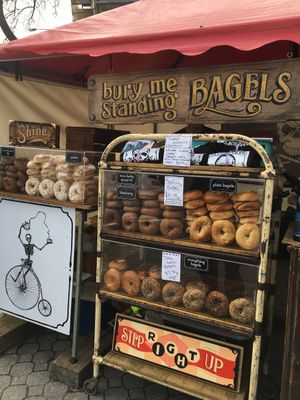 Their stand at the market. at Bury Me Standing  in Hobart