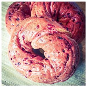 Beetroot bagels  at Bury Me Standing  in Hobart