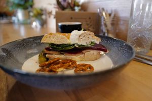 Bagel the lot sandwich  at Bury Me Standing  in Hobart