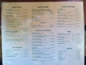 menu at Aborigen in Santa Marta