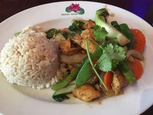 Tofu and veggies.  So yummy!!!!!  at Square Lotus in Bellevue