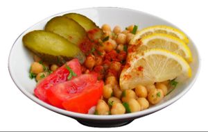 Chickpeas salad at Falafel Sziget in Budapest