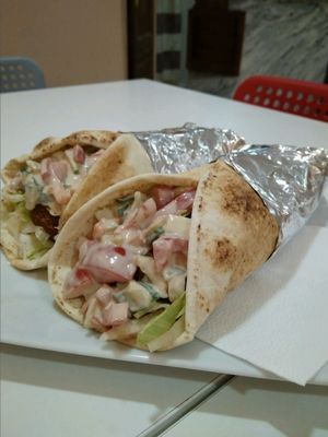 dwa falafele at Falafel Sziget in Budapest