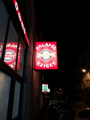 szyld at Falafel Sziget in Budapest