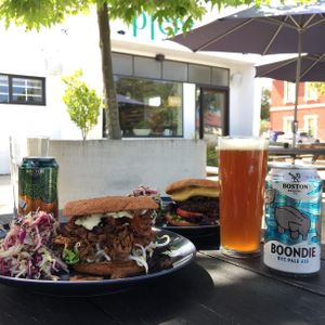 Beers + burgers.... at The Little Shop of Plenty in Maylands