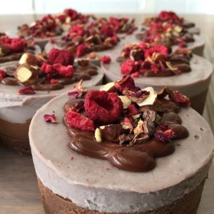 Turkish delight cashew mousse cakes... at The Little Shop of Plenty in Maylands