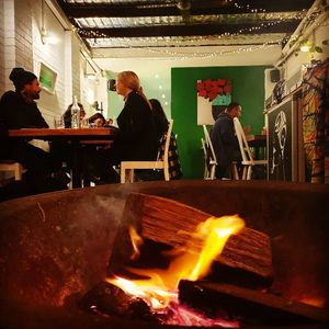 Evening dinner event with fire pit & DJ... at The Little Shop of Plenty in Maylands