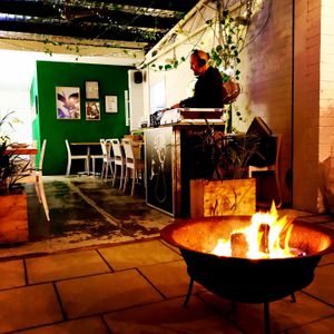 Fire pit at The Little Shop of Plenty in Maylands