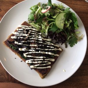mushroom pizza at The Little Shop of Plenty in Maylands