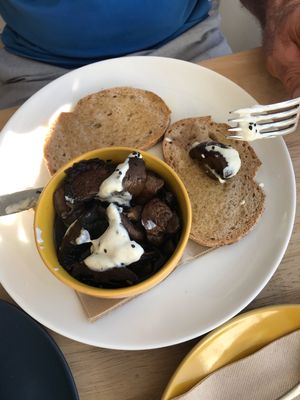 Braised mushrooms  at The Little Shop of Plenty in Maylands