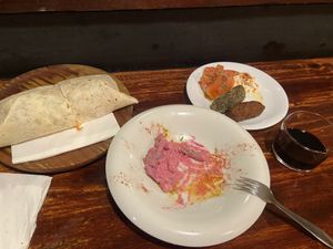 Don’t ask me what that is… I did not understand her and she just brought me three things she liked. The wrap with falafel was a bit dry the other two things where awesome at La Tavernaire in Valencia