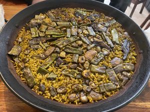 vegan paella  at La Tavernaire in Valencia