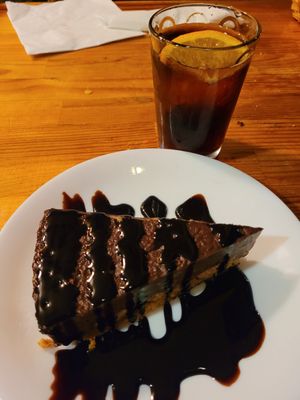Chocolate cake at La Tavernaire in Valencia