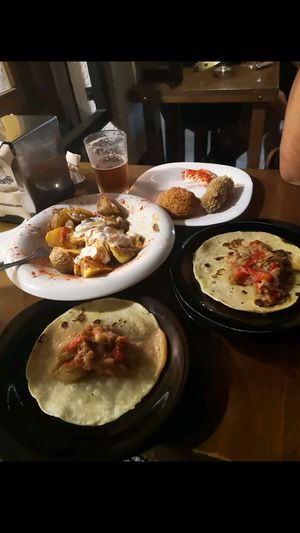 Batata brava and cant remember names of others at La Tavernaire in Valencia