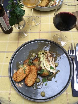 Tempeh main course  at Aed Restaurant in Tallinn