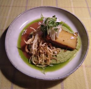 Vegan meatloaf at Aed Restaurant in Tallinn