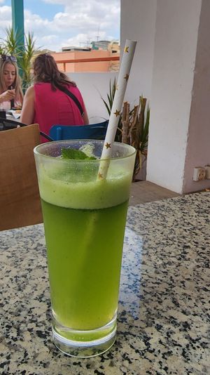 Mint lemonade at Cafe Clock in Marrakech