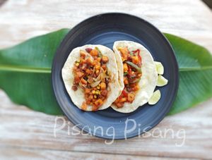 sweet potato good source of vitamins . 
 at Pisang Pisang in Lembongan