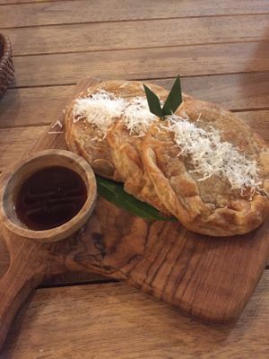 Vegan Cassava Pancakes (~48k) - yum! at Pisang Pisang in Lembongan