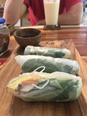 Spring rolls (4pieces per serving )  at Pisang Pisang in Lembongan